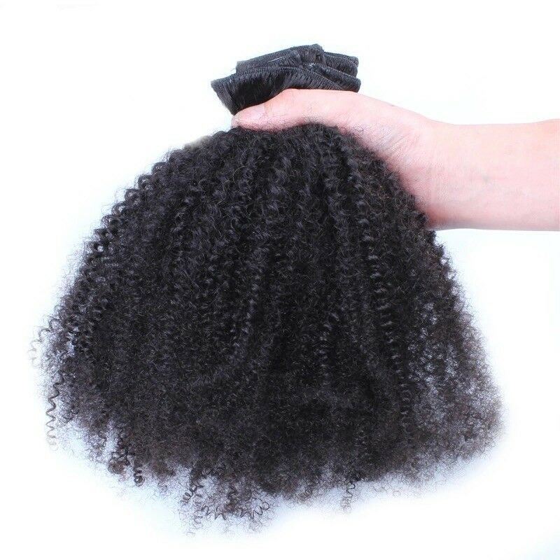 Afro Kinky Curly Top Quality Clip In Hair Extensions 100% Human Hair Remy Virgin Seamless Clip In Hair Extension